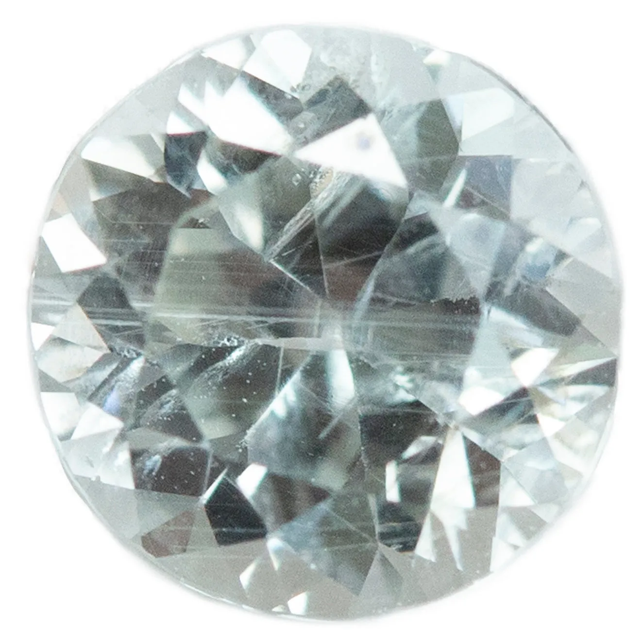 1.18CT ROUND MONTANA SAPPHIRE, WHITE GREY, 6.25MM