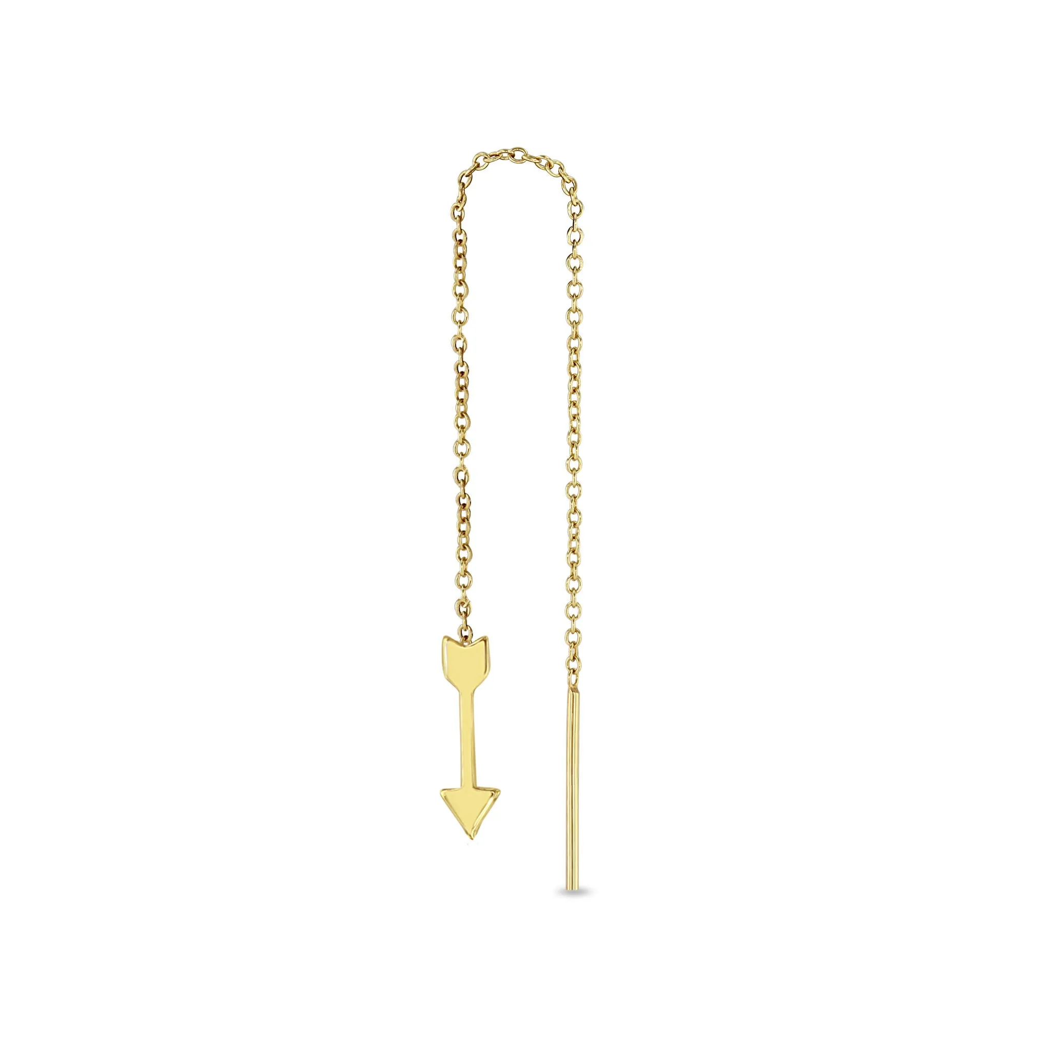 14k Gold Arrow Chain Drop Threaders - SALE