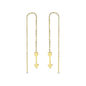 14k Gold Arrow Chain Drop Threaders - SALE