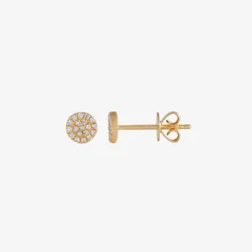 14k Gold Diamond Disc Earring - Single