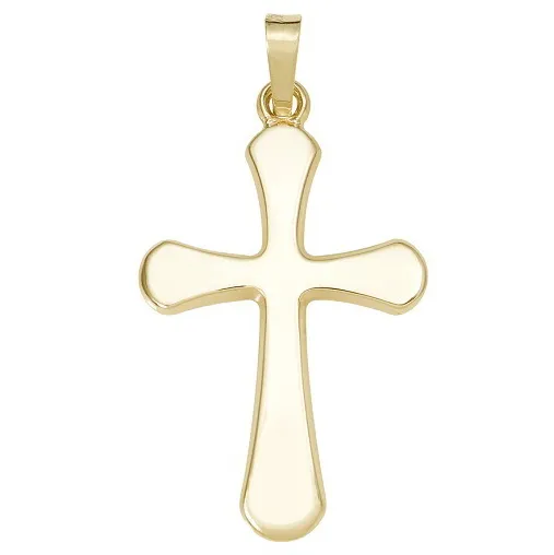 14k Yellow Gold Plain Cross Pendant