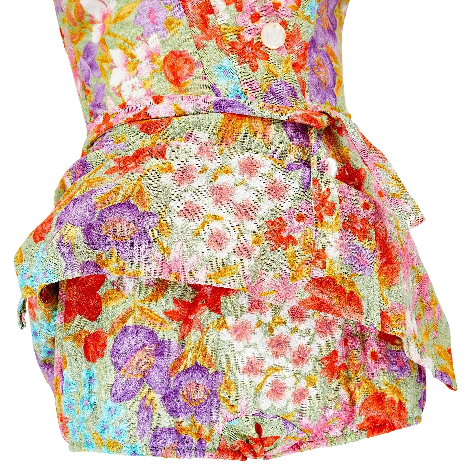 1950s Catalina Floral Textured Cotton Swimsuit