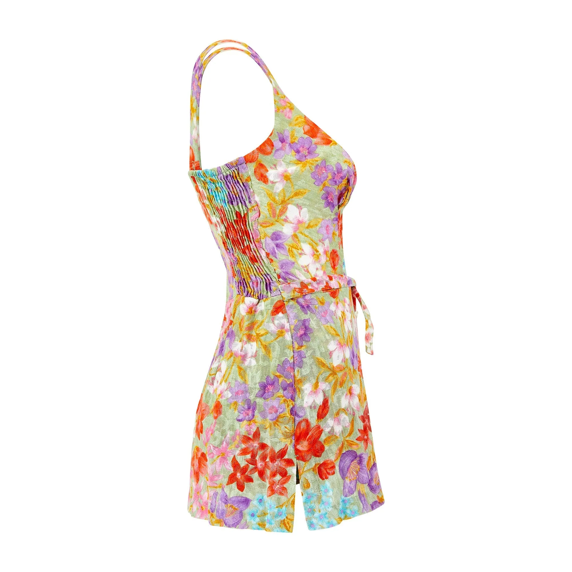 1950s Catalina Floral Textured Cotton Swimsuit