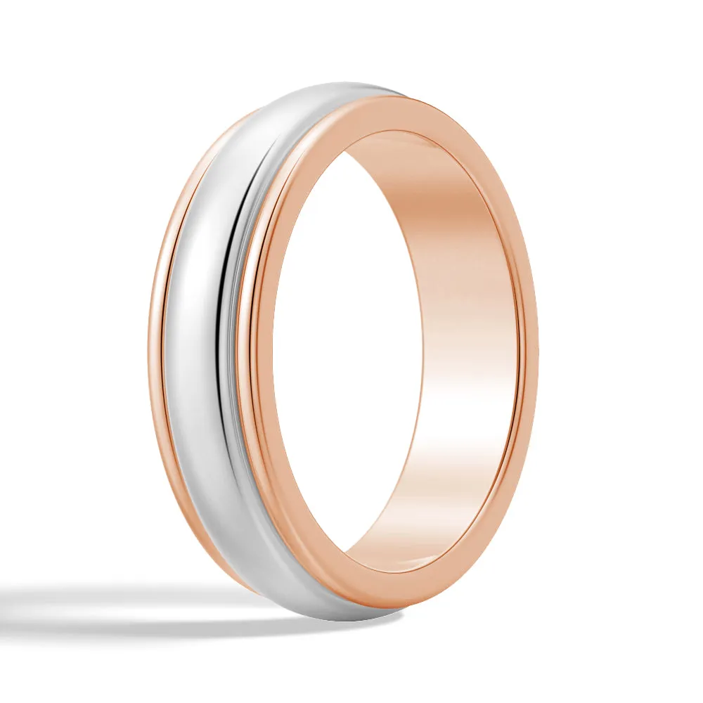 6mm Minimalist Two-Tone Men's Wedding Band