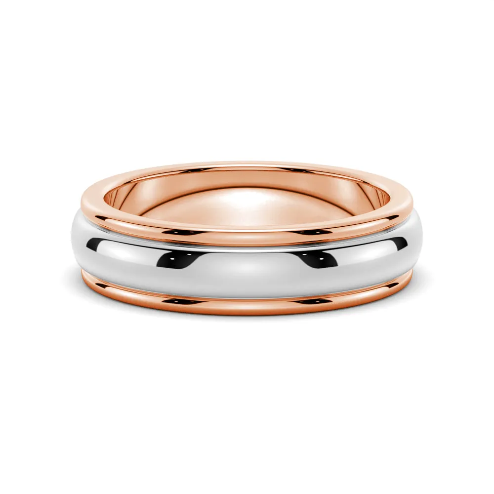 6mm Minimalist Two-Tone Men's Wedding Band