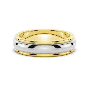 6mm Minimalist Two-Tone Men's Wedding Band