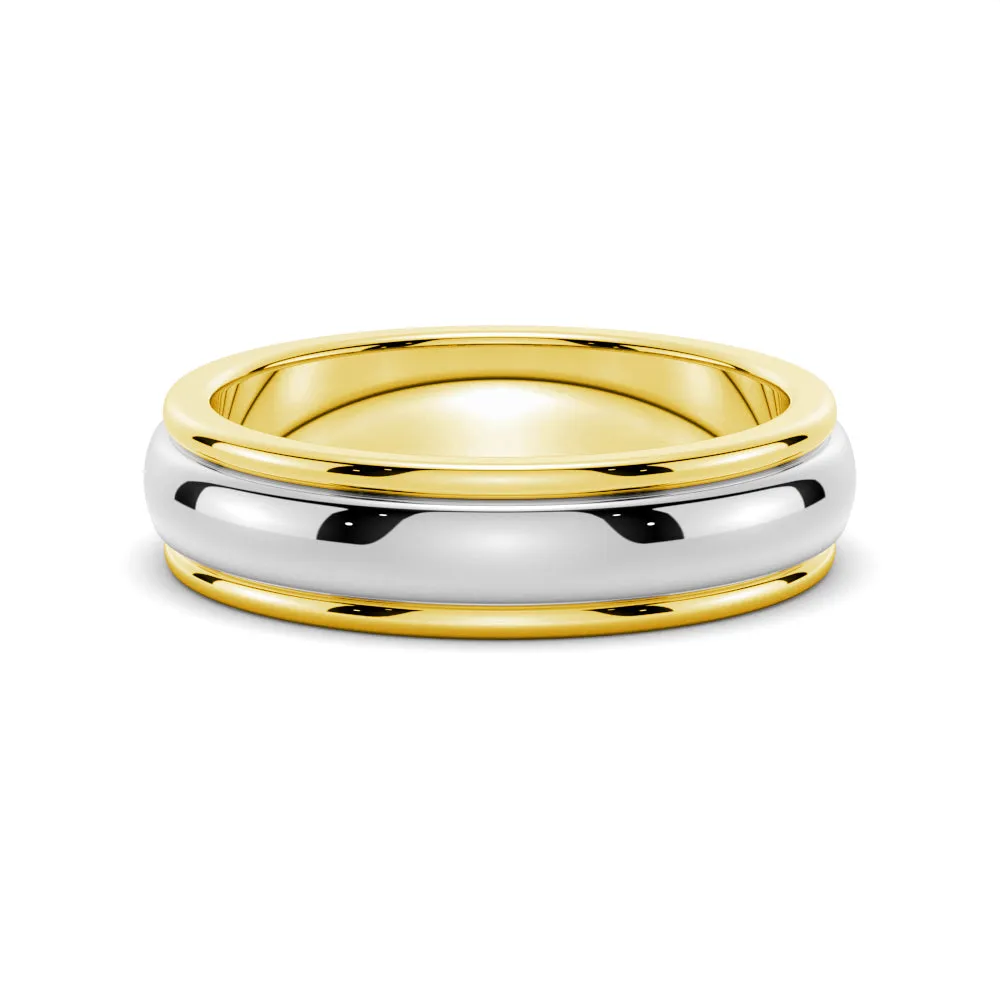 6mm Minimalist Two-Tone Men's Wedding Band