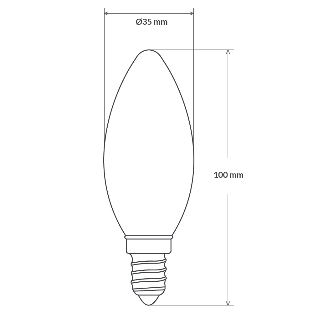 6W 12 Volt DC Candle LED Bulb E14 in Warm White