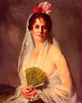 A lady with a fan