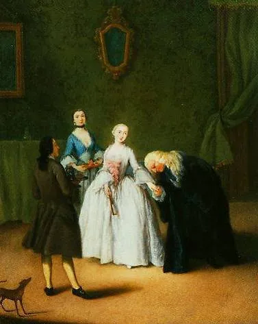 A Nobleman Kissing a Lady's Hand