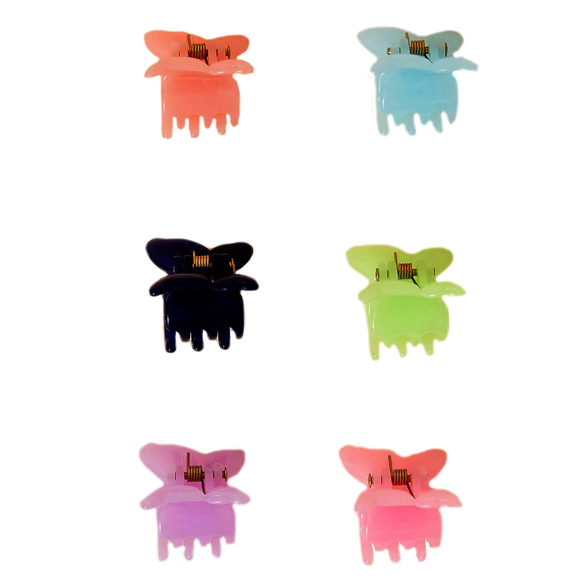 Accessorize London Girl's Set of 6 Butterfly Claw Hair Clips