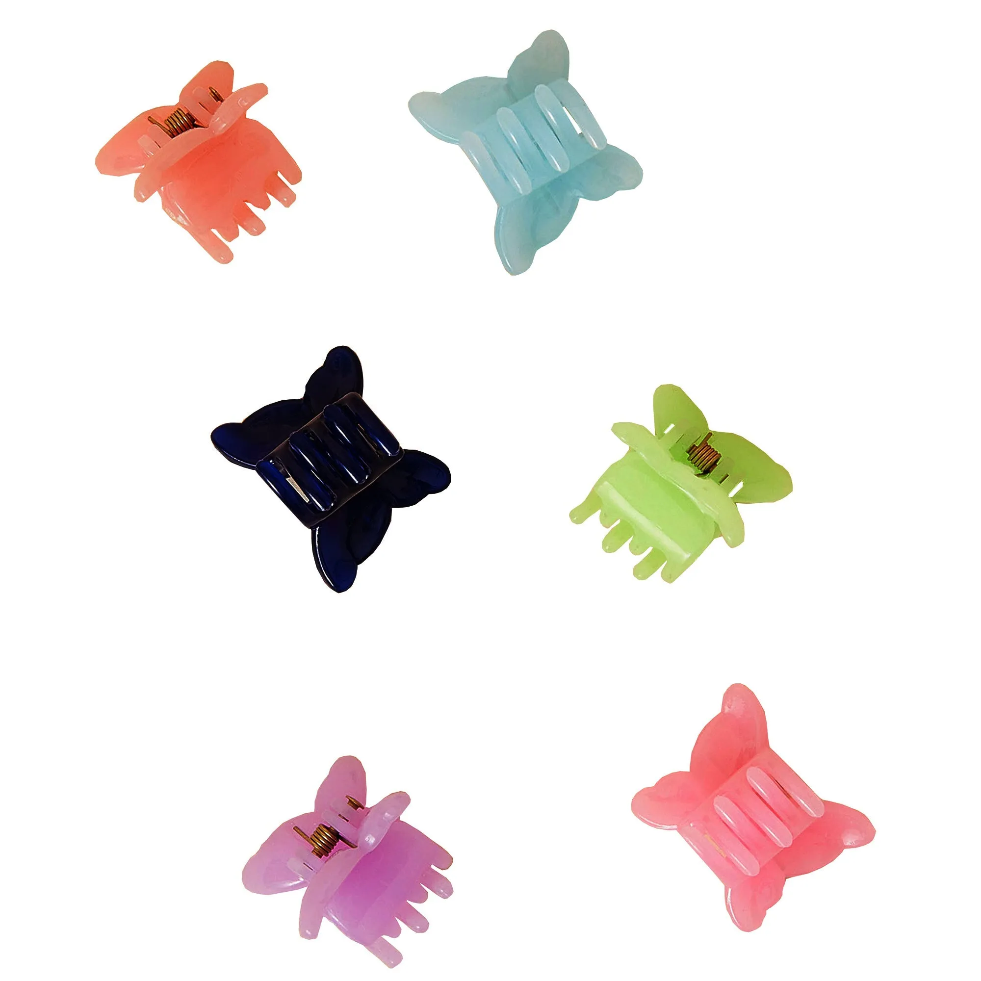 Accessorize London Girl's Set of 6 Butterfly Claw Hair Clips