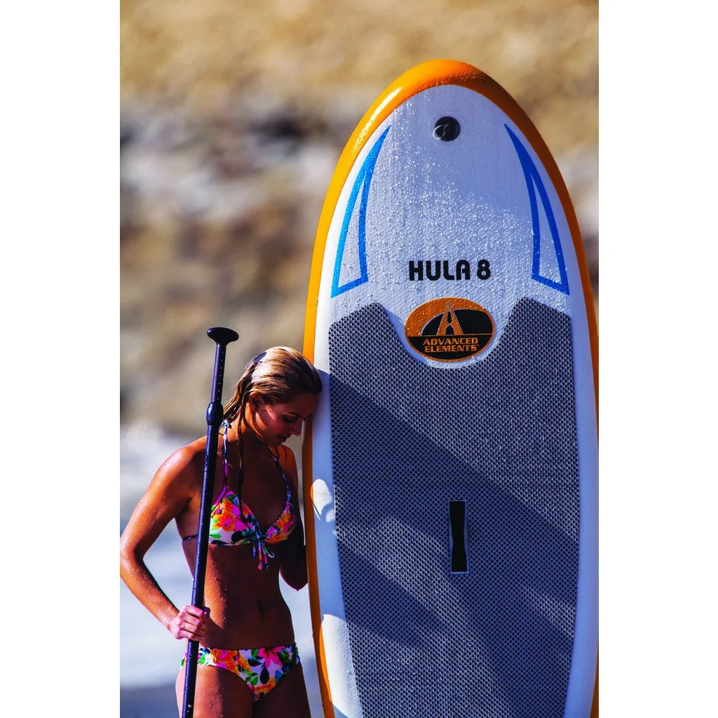 Advanced Elements Hula 8 Inflatable Stand Up Paddle Board & Pump | White/Orange