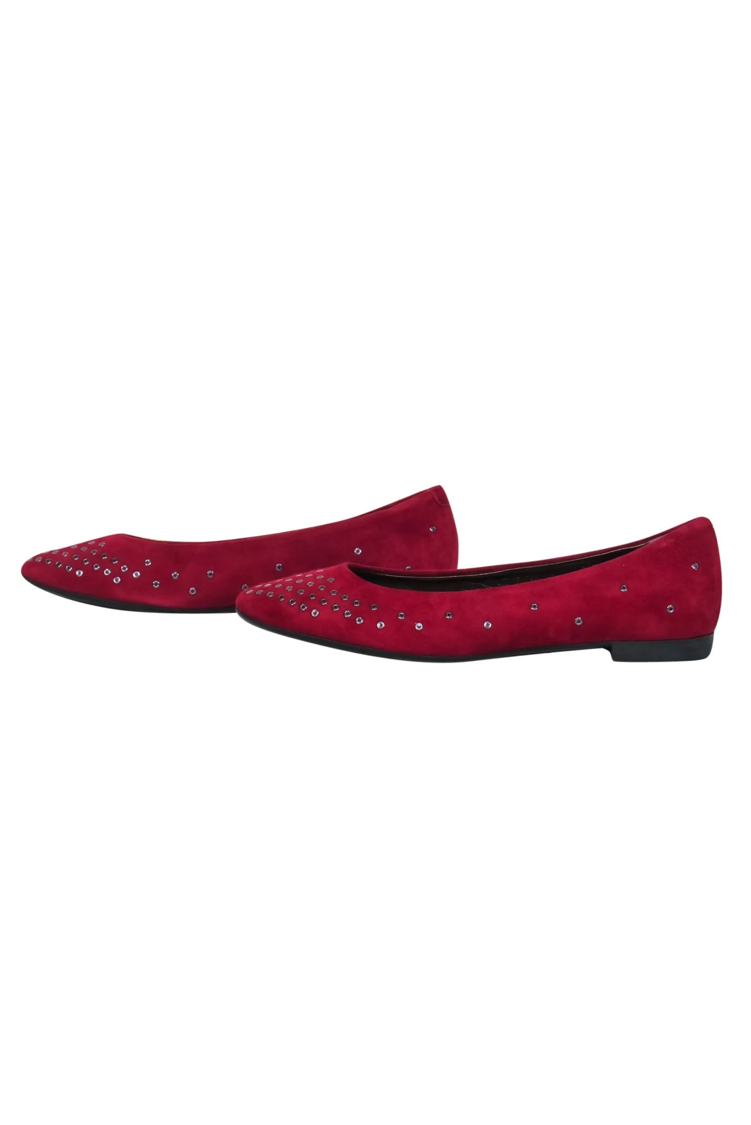 AGL - Dark Red Suede Flats w/ Grommets Sz 8