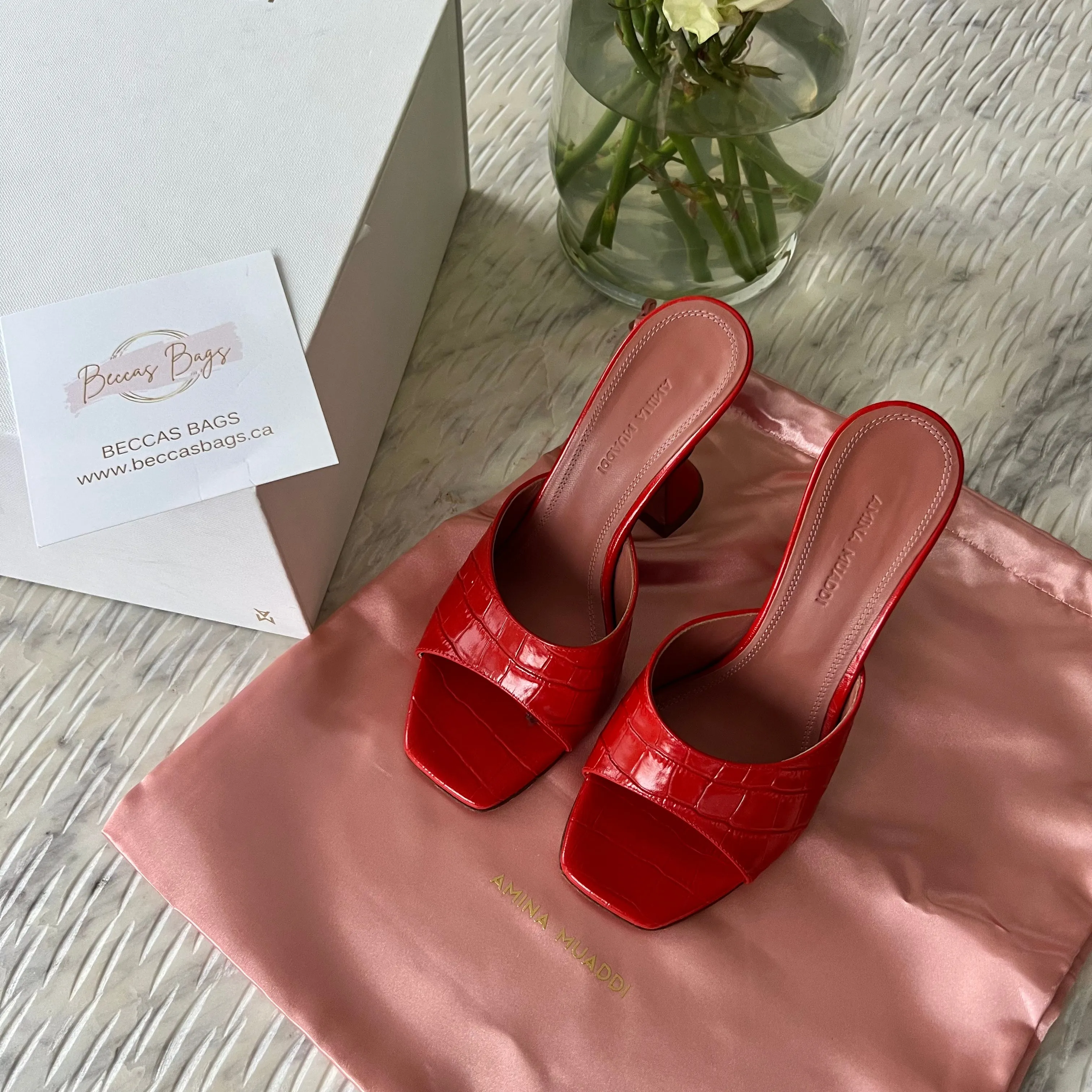 AMINA MUADDI Lupita Slipper Heels