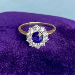 Antique Sapphire & Diamond Ring, 1.03ct