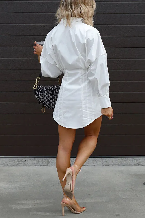 Basically Everything Button Down Shirt Mini Dress