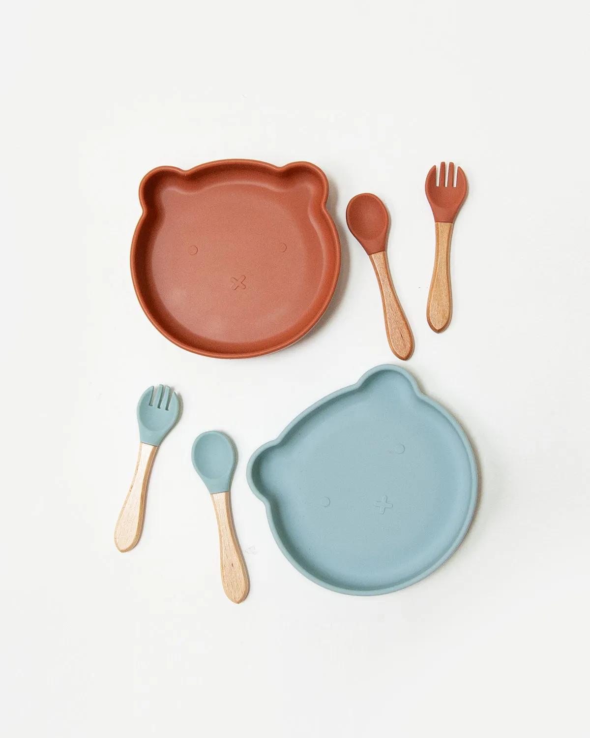 Bear Shaped Meal Set   Cutlery - sky blue