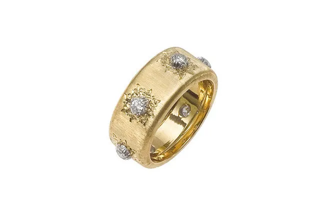 Buccellati - Macri Classica - Eternelle 8.5 mm Band with Diamonds, 18k Yellow Gold