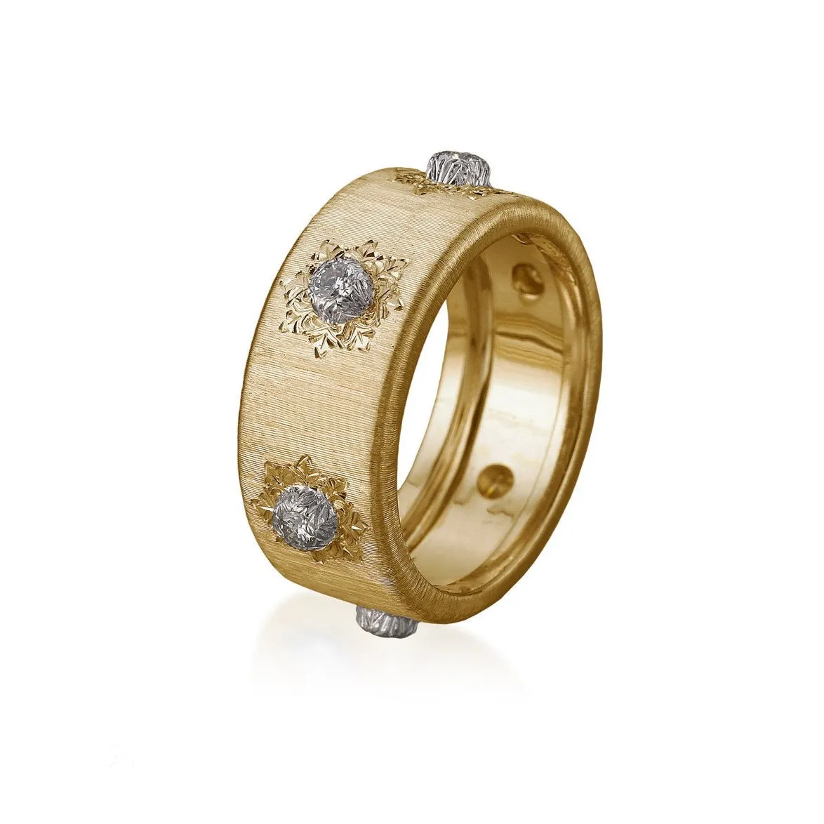 Buccellati - Macri Classica - Eternelle 8.5 mm Band with Diamonds, 18k Yellow Gold