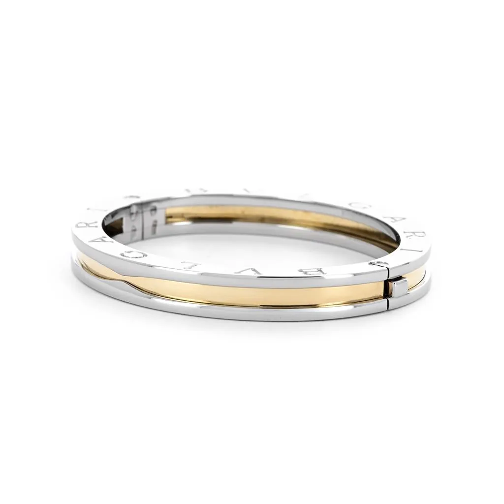 Bvlgari B.Zero1 Bangle Bracelet, 6", Size S/M - Sterling Silver   18k Yellow Gold