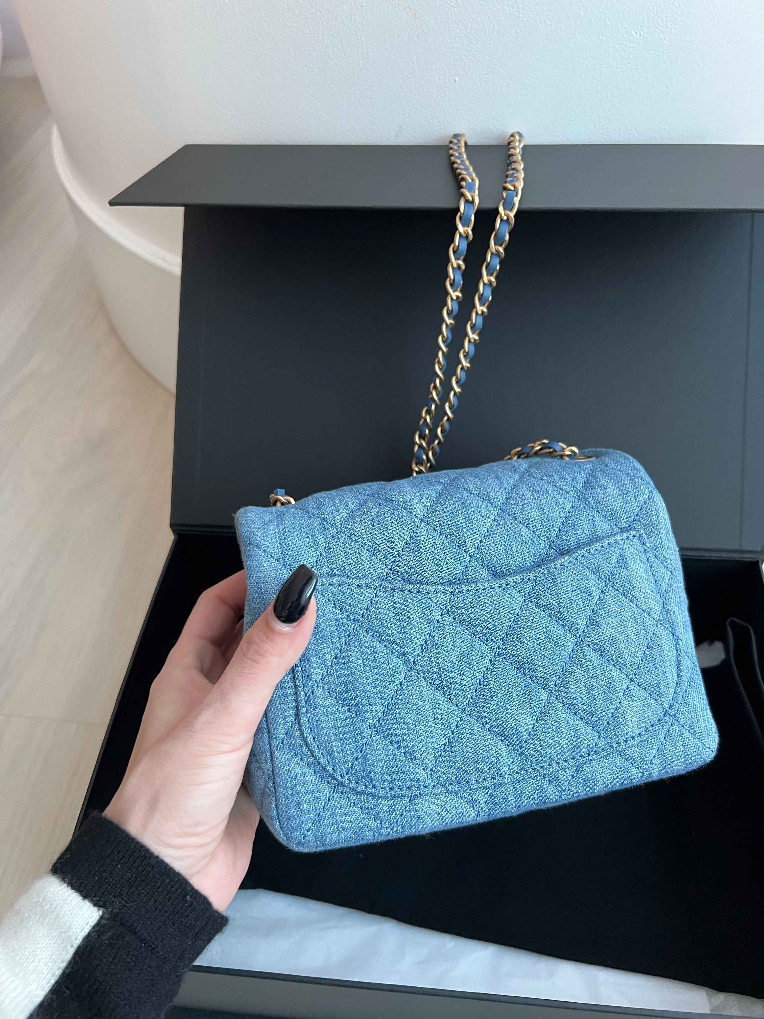 Chanel Denim Pearl Crush Bag