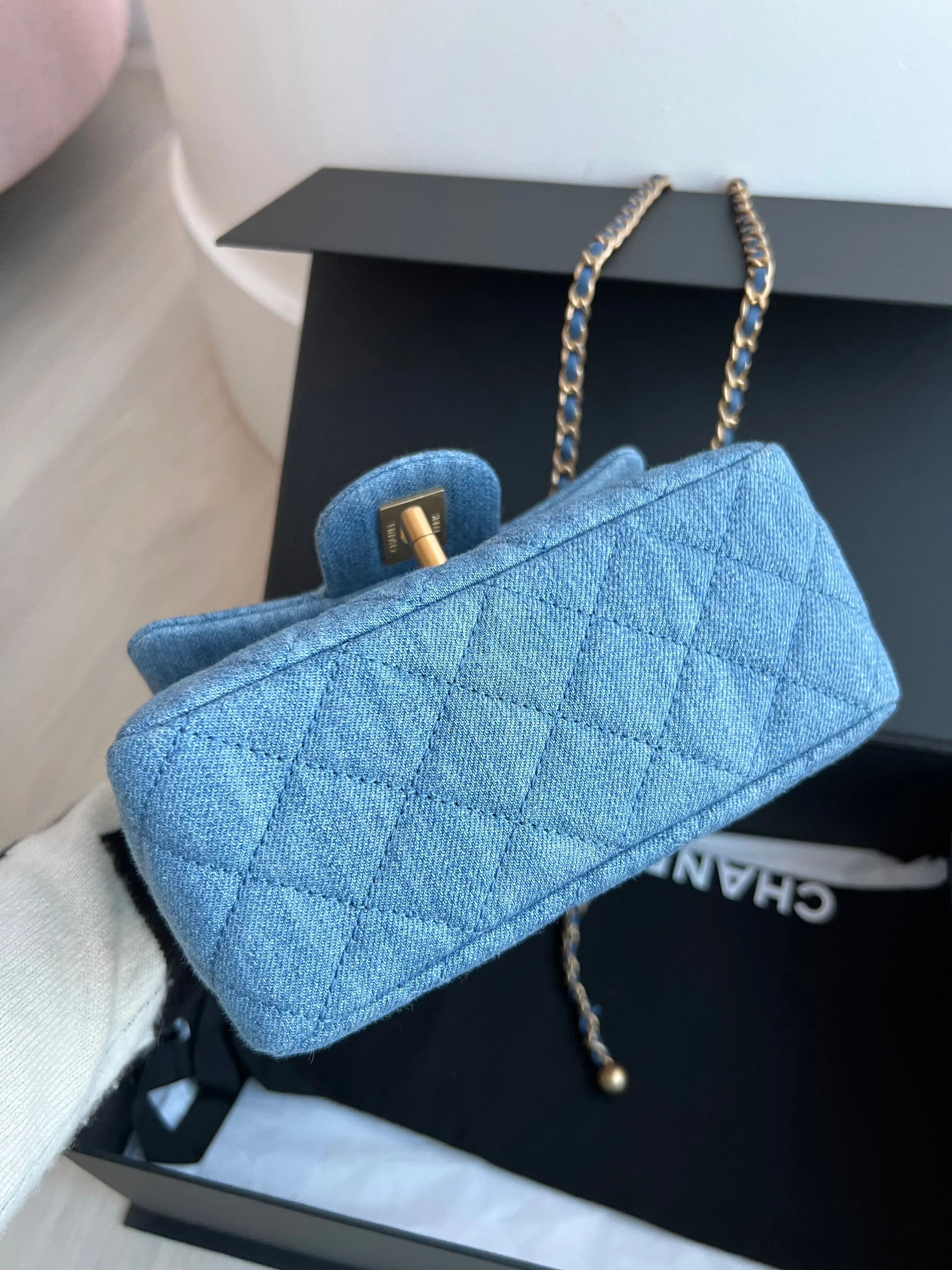 Chanel Denim Pearl Crush Bag