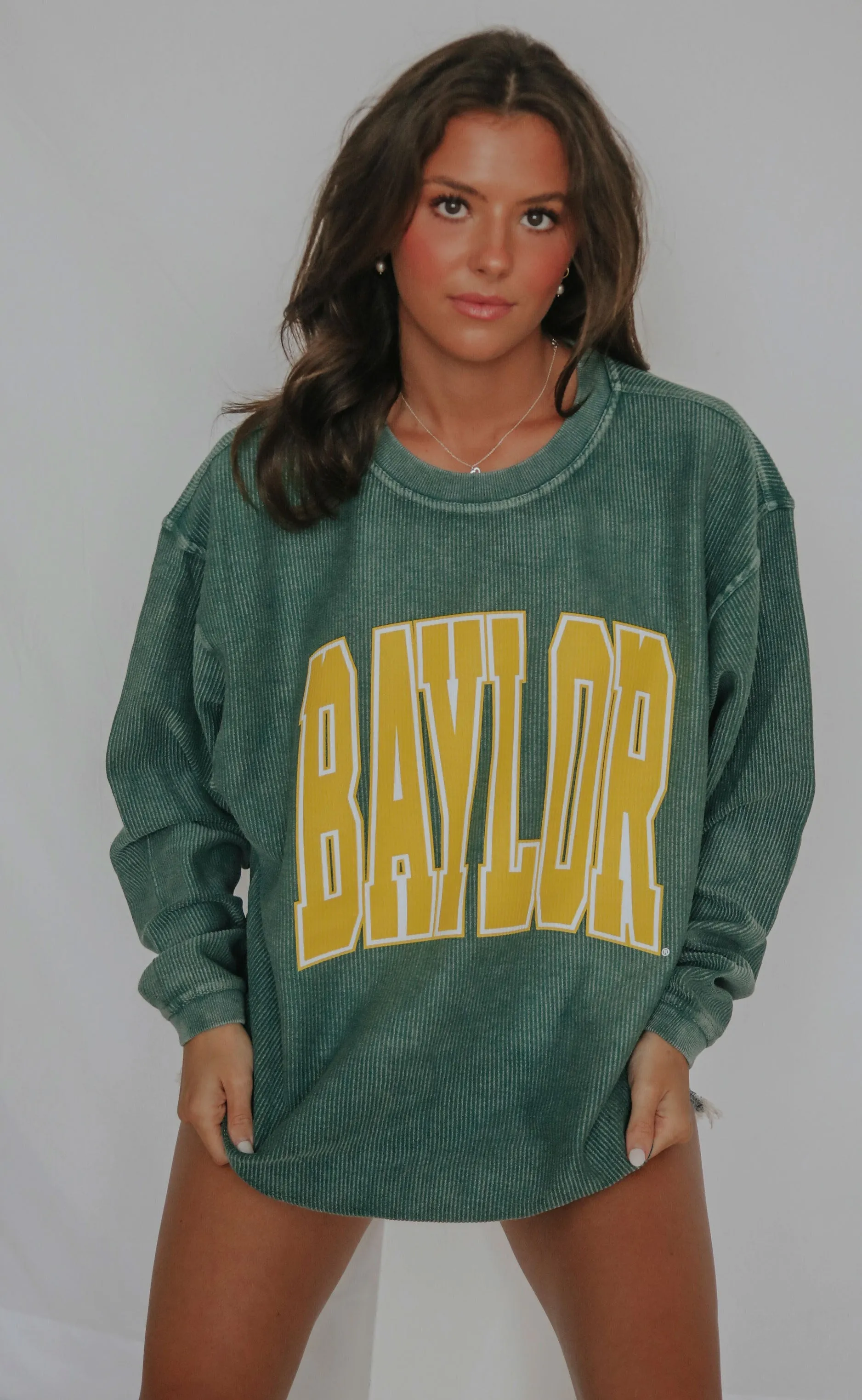 charlie southern: baylor collegiate corded sweatshirt - 2023