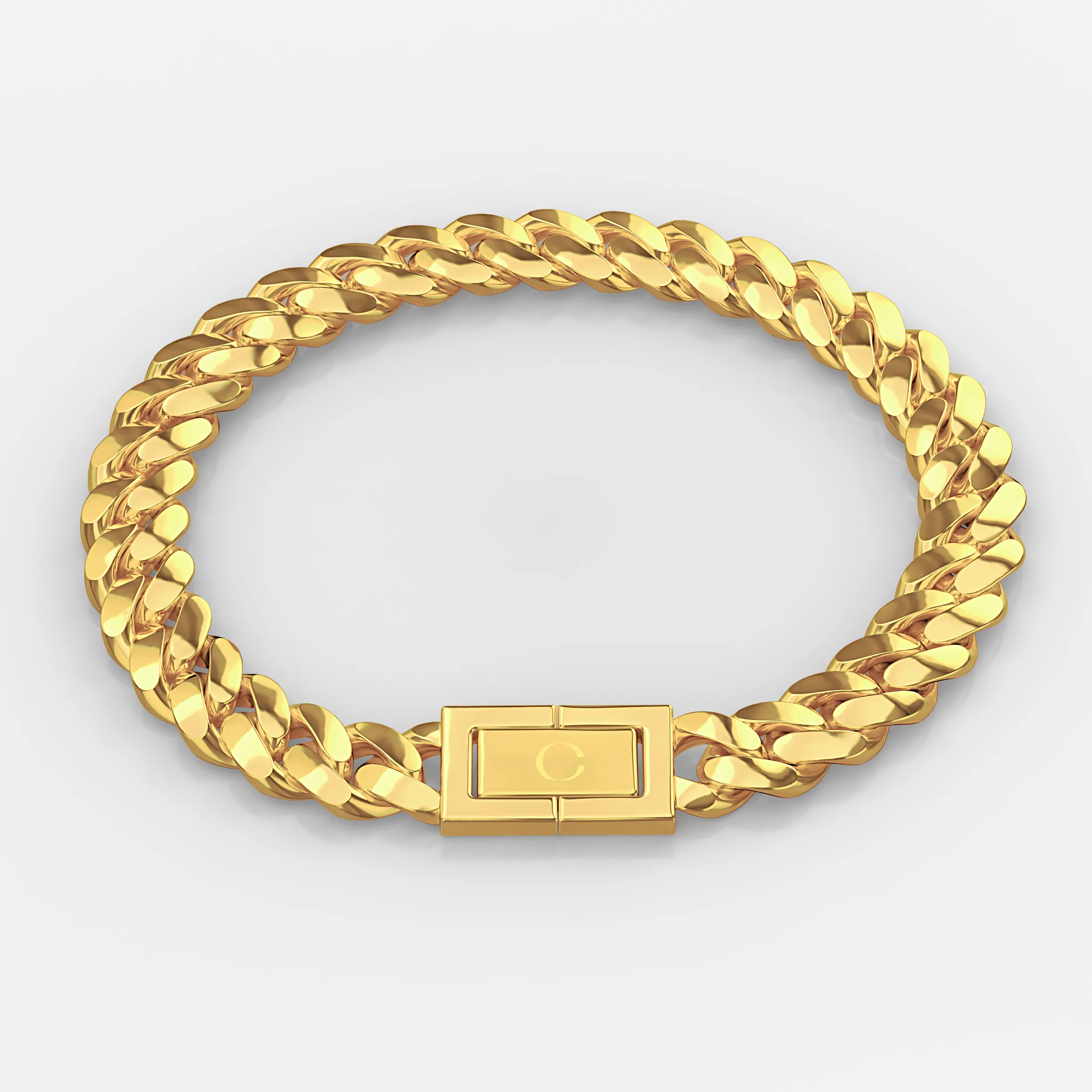 Classic Cuban Link Bracelet 8mm (18k Gold)