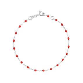 Classic Gigi Poppy Anklet, White Gold, 9.4"