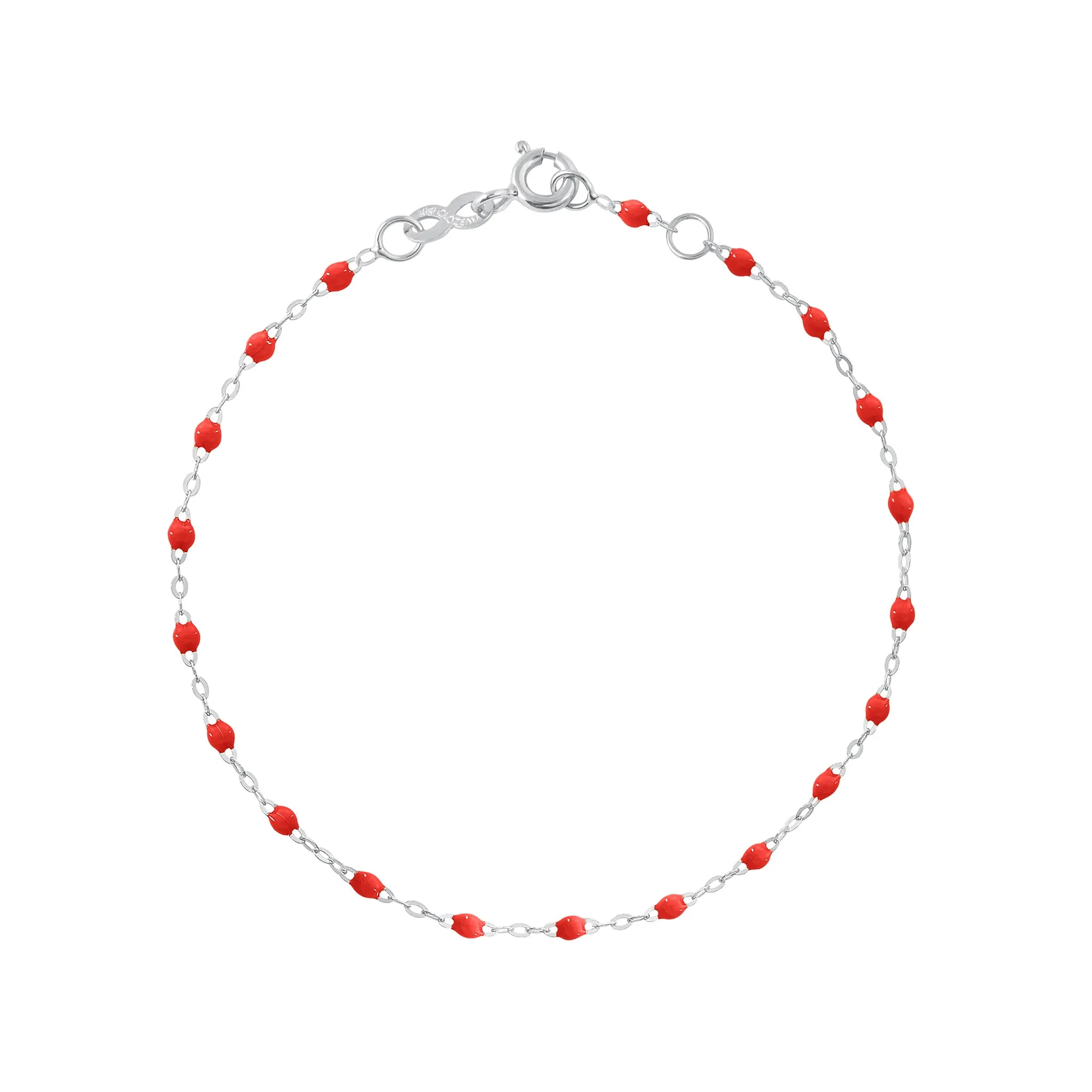 Classic Gigi Poppy Anklet, White Gold, 9.4"