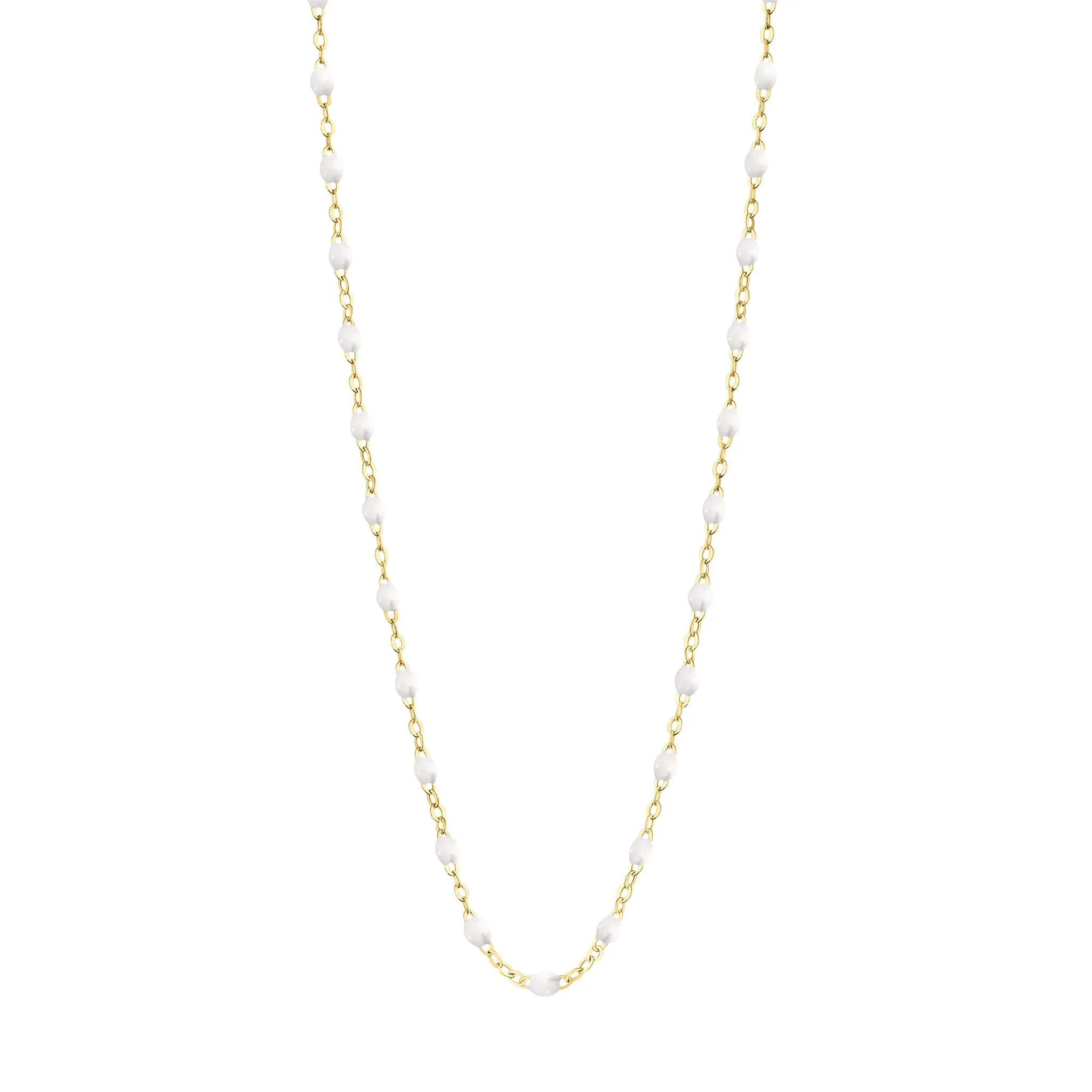 Classic Gigi White necklace, yellow gold, 16.5"