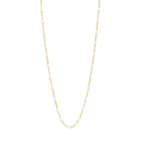 Classic Gigi White necklace, yellow gold, 16.5"