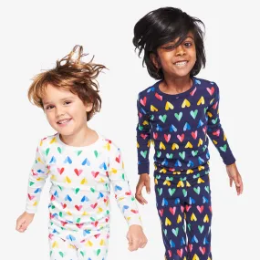 Clearance kids organic pj top in rainbow paper heart