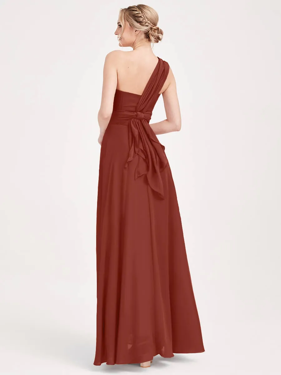 Convertible Chiffon Bridesmaid Dress Wrap Cinnamon Rose Maxi Gown