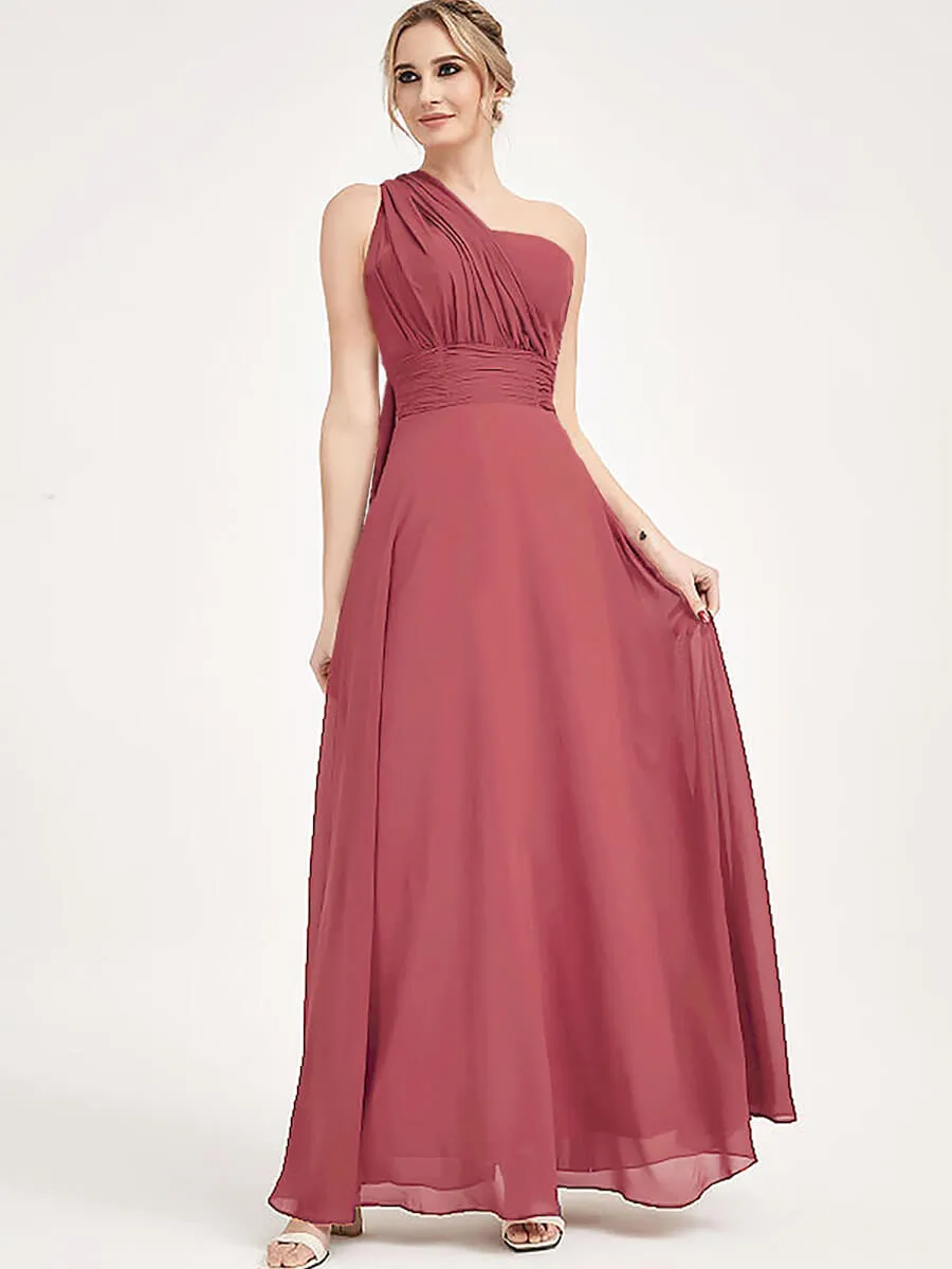 Convertible Chiffon Bridesmaid Dress Wrap Desert Rose Maxi Gown