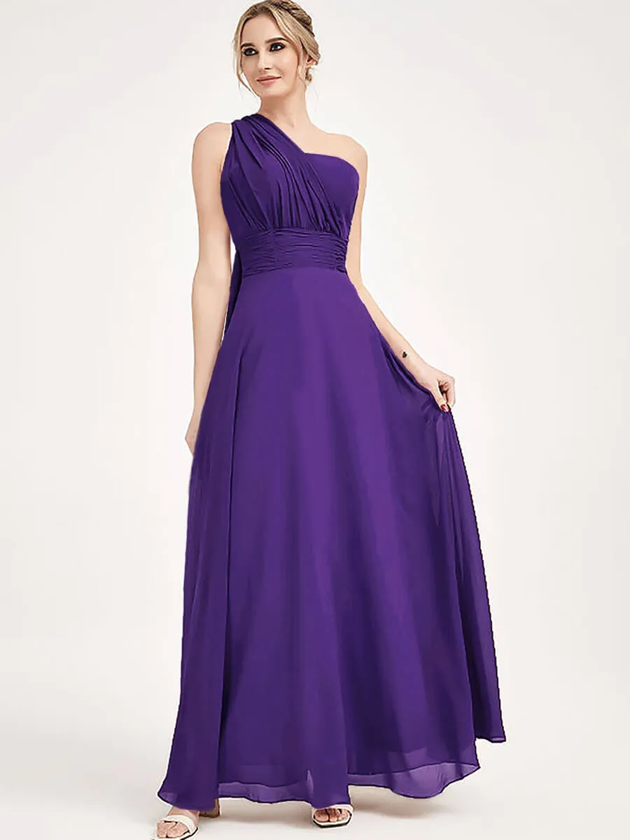 Convertible Chiffon Bridesmaid Dress Wrap Royal Purple Maxi Gown