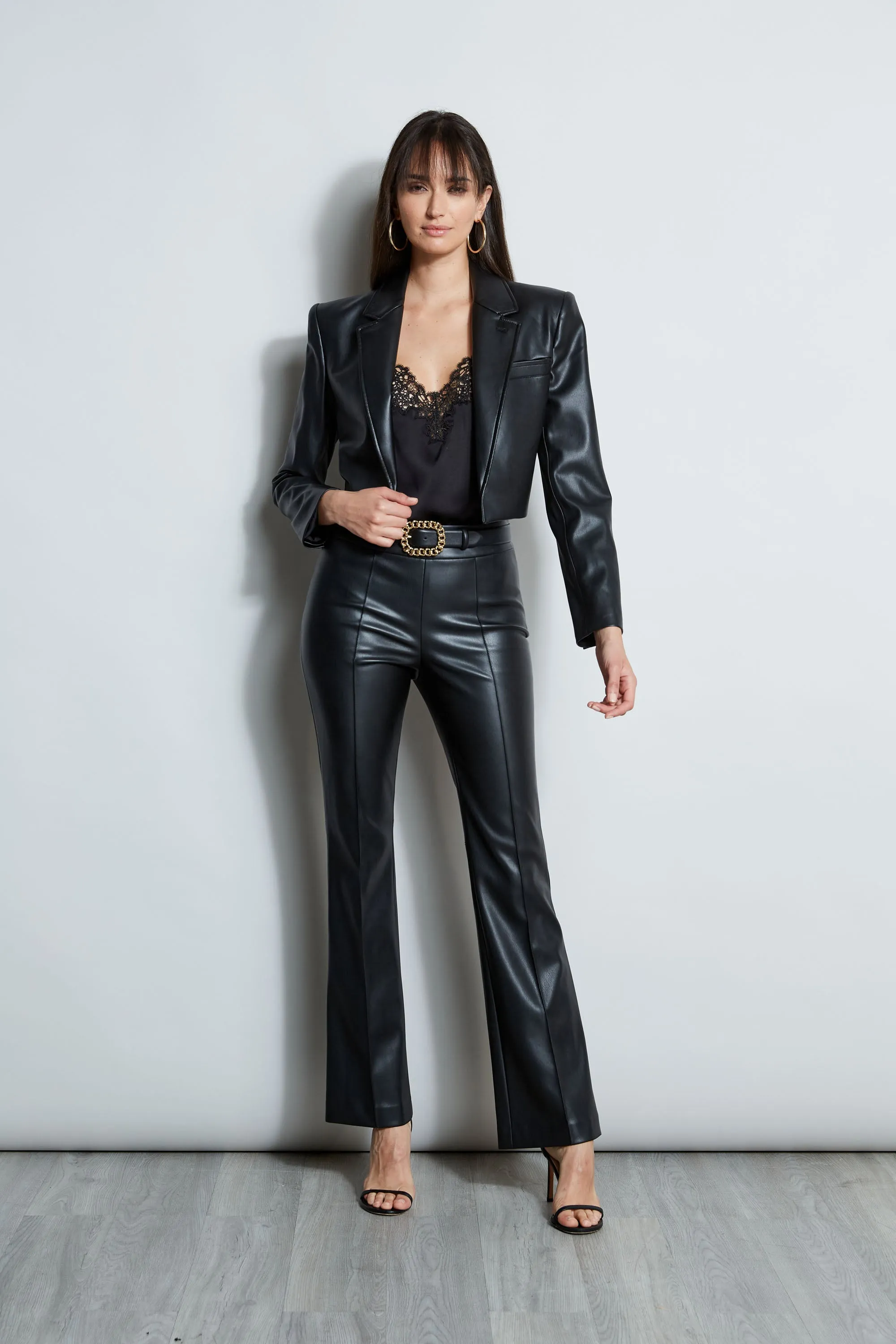 Cropped Vegan Leather Jacket