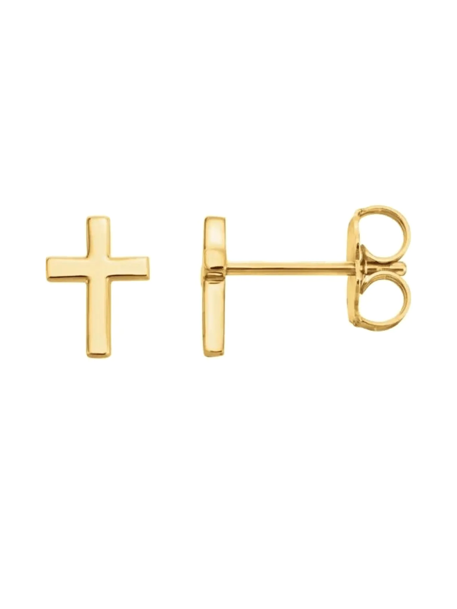 Cross Stud Earring 14K