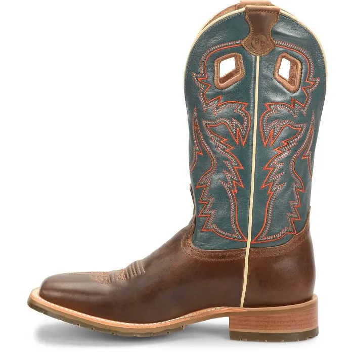 'Double H' Men's 12Elliot SR Western Square Toe Roper - Brown / Green