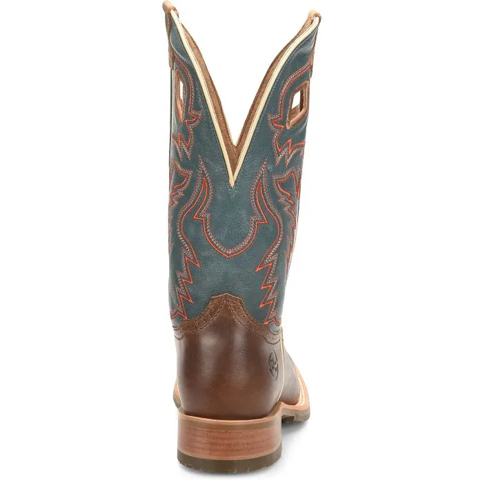 'Double H' Men's 12Elliot SR Western Square Toe Roper - Brown / Green