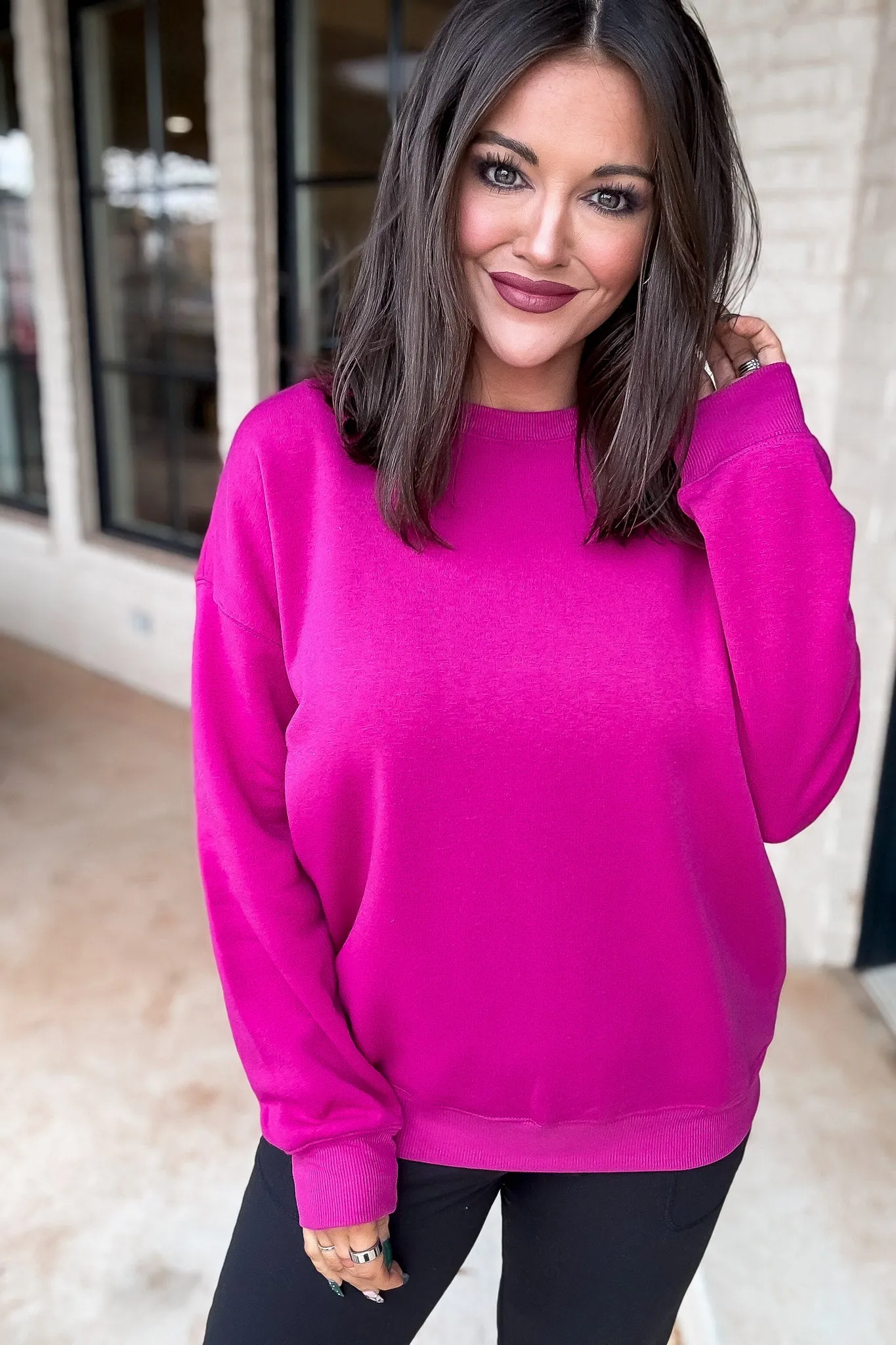 Drop Shoulder Round Neck Sweatshirt