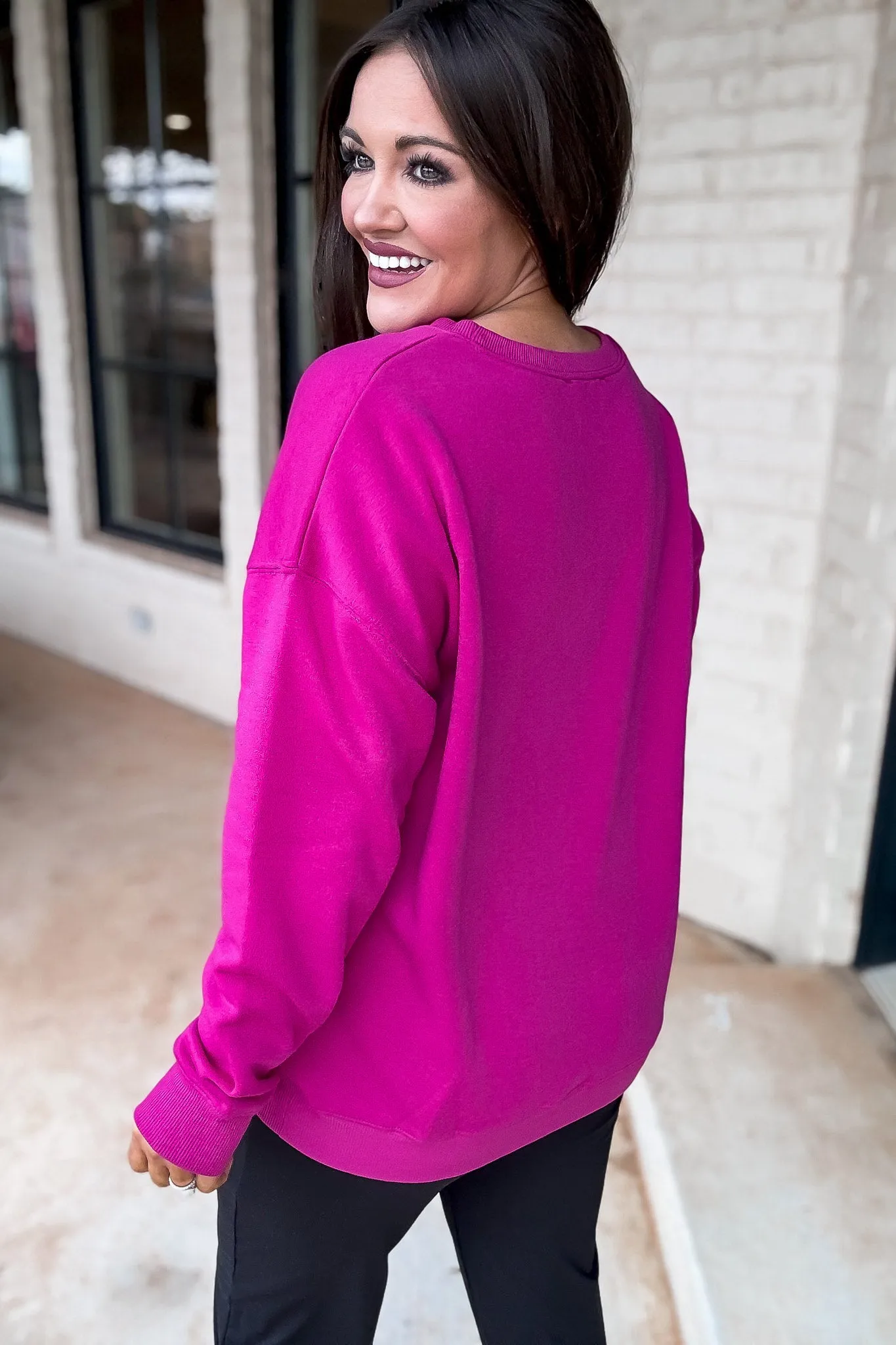 Drop Shoulder Round Neck Sweatshirt