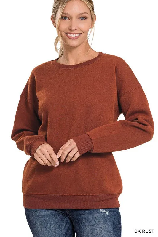 Drop Shoulder Round Neck Sweatshirt