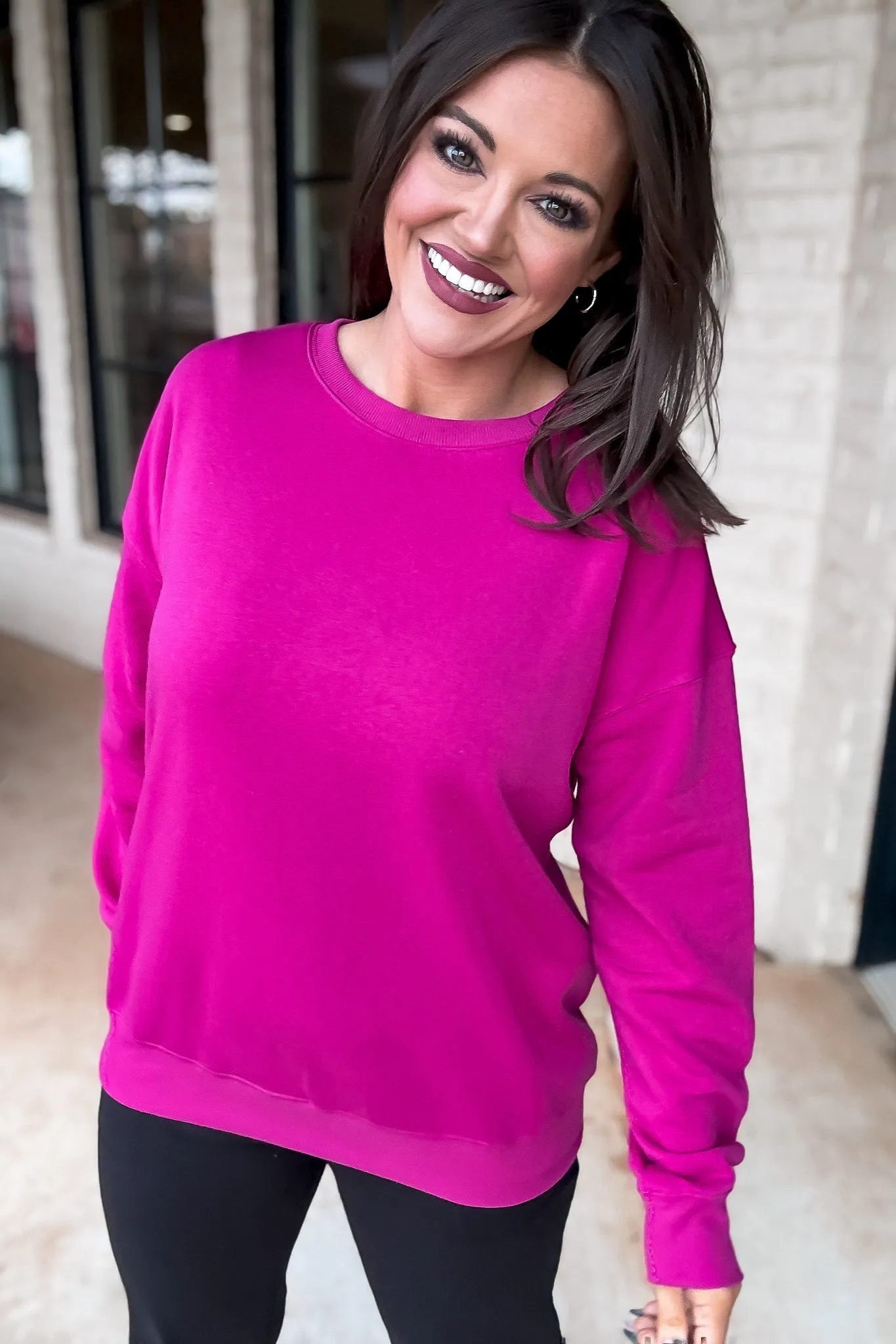 Drop Shoulder Round Neck Sweatshirt