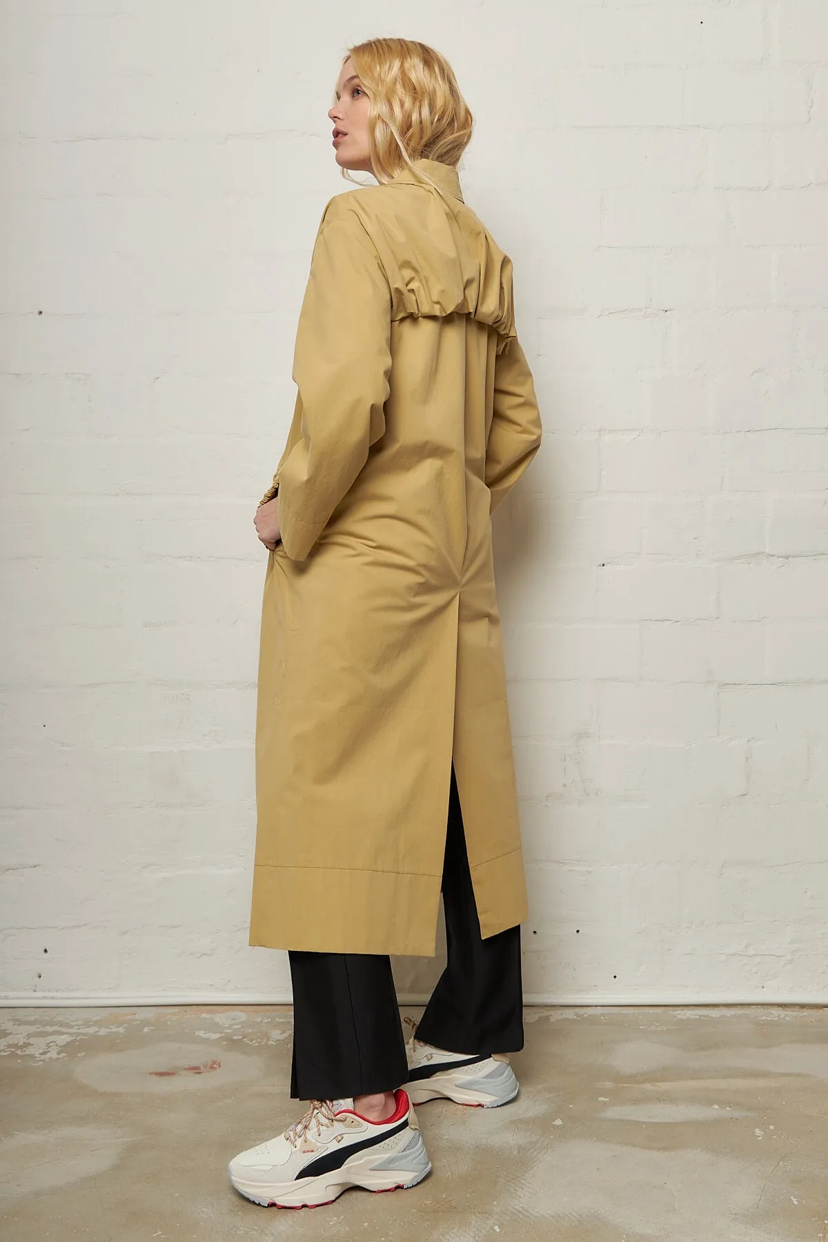 Dylan Olive Green Cotton Trench