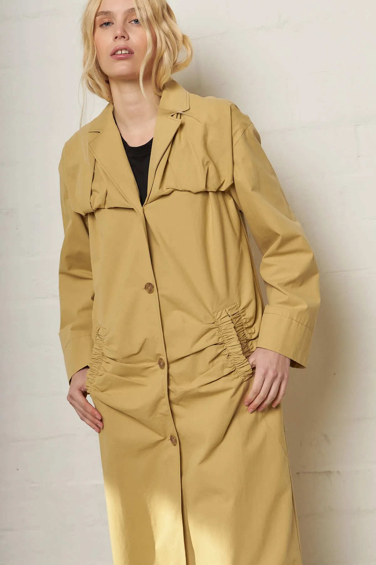 Dylan Olive Green Cotton Trench