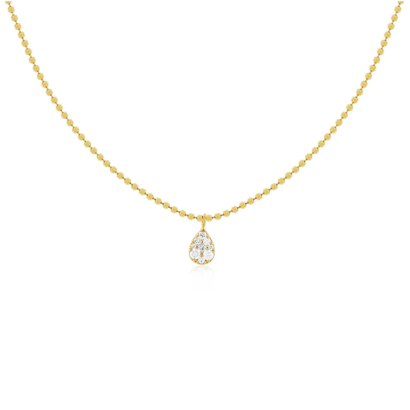 EF Collection - Diamond Teardrop Necklace, Yellow Gold