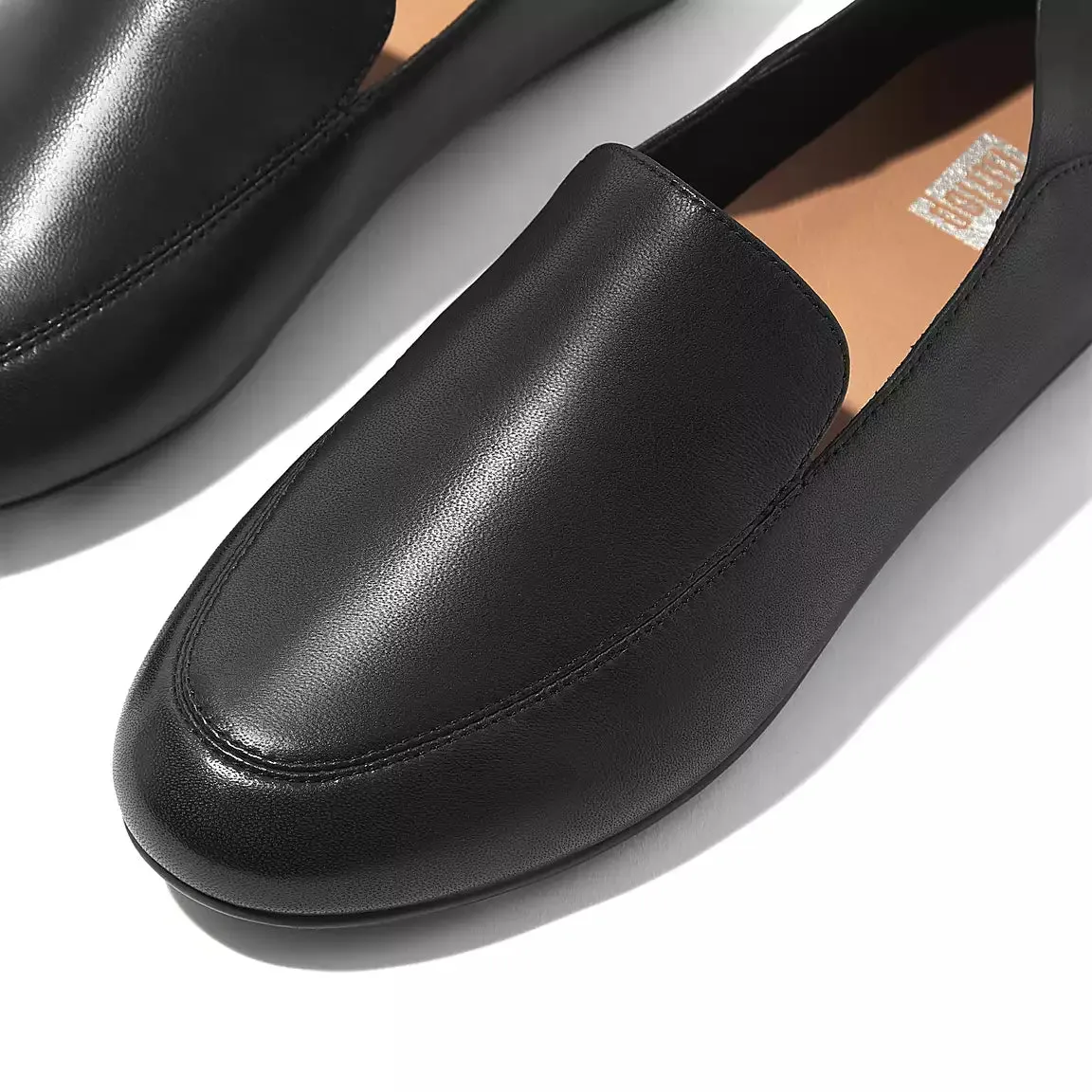 Fit Flop Allegro Crush-Back Leather Loafers | Black   Stone