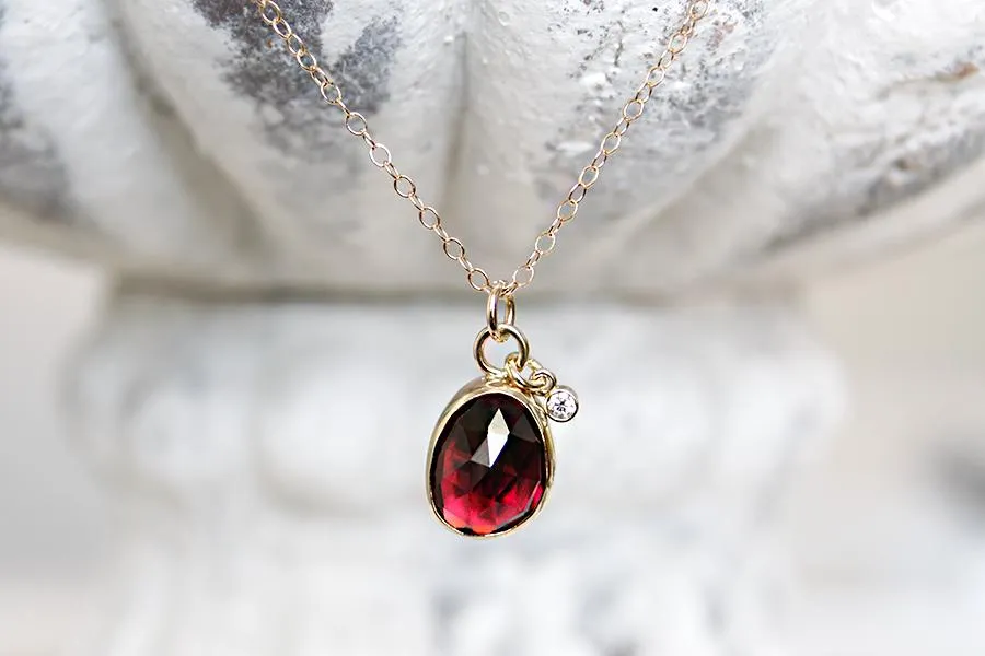 Garnet and Diamond Necklace